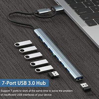 يو اس بي مع 7 منافذ USB Hub 3.0 with 7 Ports, VIENON Aluminium USB C to USB 3.0 Hub for MacBook, Mac Pro/Mini, iMac, Ps4, PS5, Surface Pro,Flash Drive, Samsung