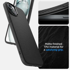 حافظة ايفون 15 Spigen Liquid Air Designed for iPhone 15 Case (2023) [Military-Grade Protection] - Matte Black