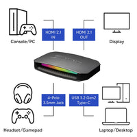 بطاقة التقاط للبث والالعاب AVerMedia HDMI 2.1 Capture Card for Streaming and Gaming - 4K, VRR and HDR Support - PS5, Xbox Series X/S, PS4, Switch - GC553G2 Live Gamer Ultra 2.1