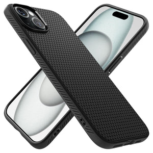 حافظة ايفون 15 Spigen Liquid Air Designed for iPhone 15 Case (2023) [Military-Grade Protection] - Matte Black