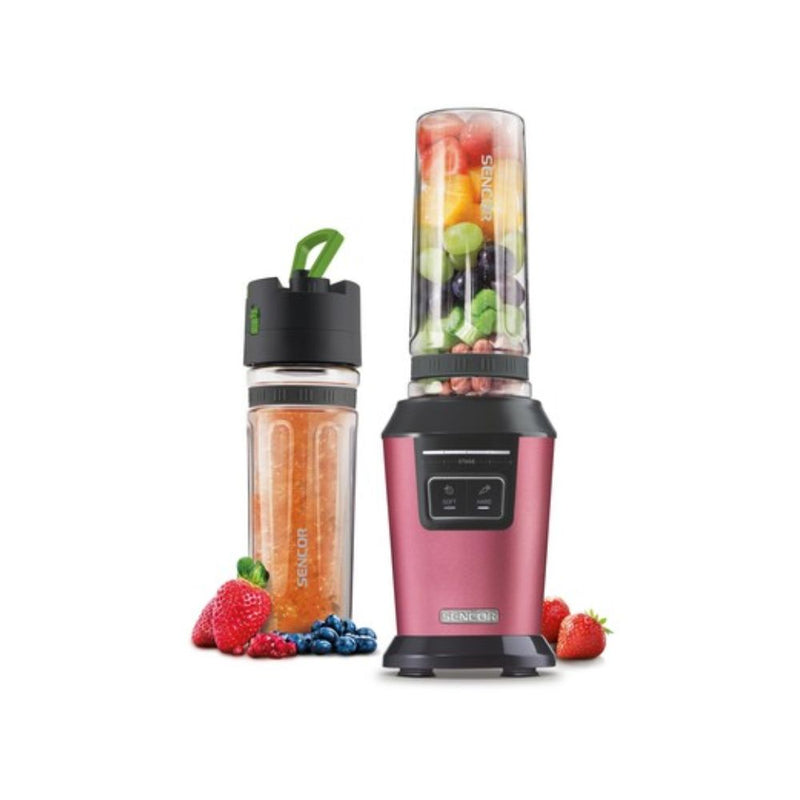 صانع سموذي رياضي وردي مع قدح إضافي 800 واط سنكور Sencor 800W Pink Sports Smoothie Maker with Extra Cup SBL 7174RD
