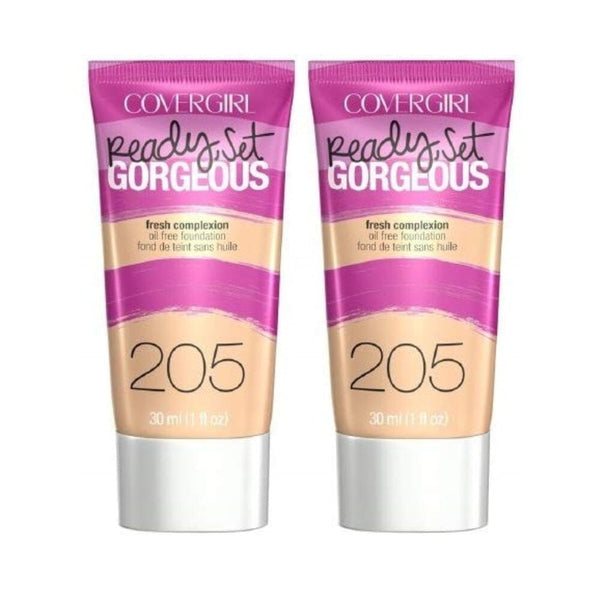 كريم أساس رائع من كوفرجيرل ريدي سيت بيج طبيعي 205 (عبوتان) COVERGIRL Ready Set Gorgeous Foundation, Natural Beige 205 (2 Pack)