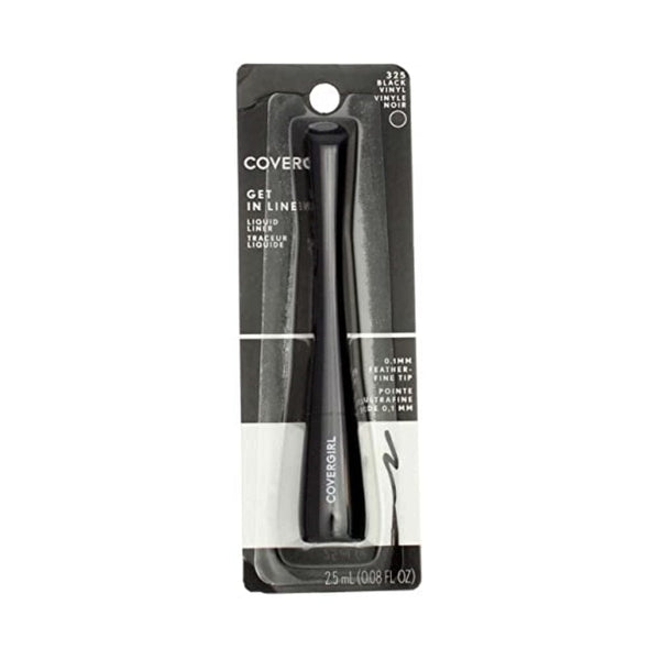 محدد عيون سائل جيت إن لاين من كوفرجيرل COVERGIRL Get In Line Liquid Eyeliner, Black Vinyl, 0.08 fl oz (2.5 ml) (Pack of 2)