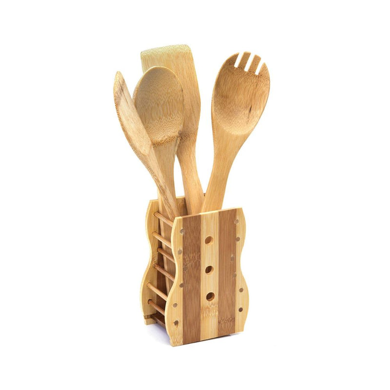 مجموعة أدوات مطبخ خشبية من الخيزران رويال فورد  Royalford  Wooden Bamboo Kitchen Utensil Set
