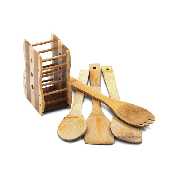 مجموعة أدوات مطبخ خشبية من الخيزران رويال فورد  Royalford  Wooden Bamboo Kitchen Utensil Set