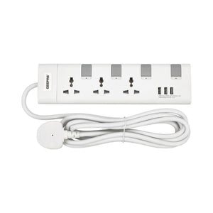 مقبس تمديد جيباس بمنفذ USB/ثلاثي الاتجاهات  Geepas Extension Socket With USB Port/3Way-5M1x20