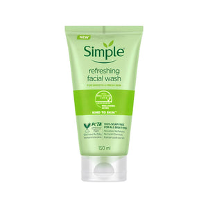 غسول الوجه الجل المنعش كايند تو سكين من سمبل | Simple Kind To Skin Refreshing Facial Wash Gel
