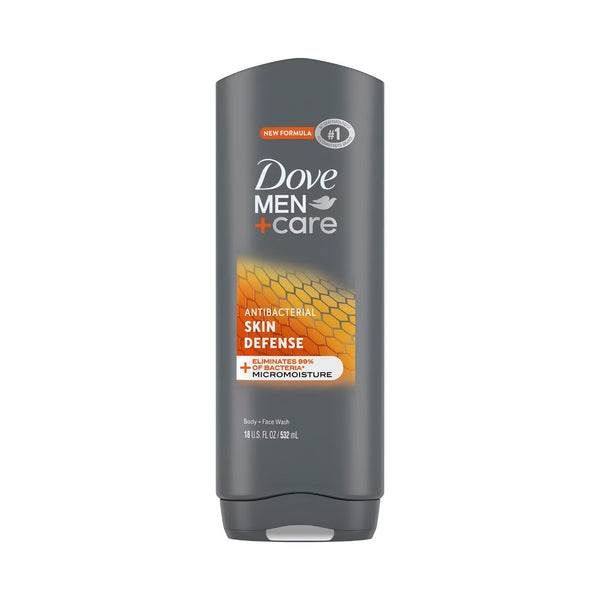 غسول الجسم والوجه للرجال دوف مين + كير المضاد للبكتيريا لحماية البشرة | Dove Men + Care Skin Defense Antibacterial Body Wash