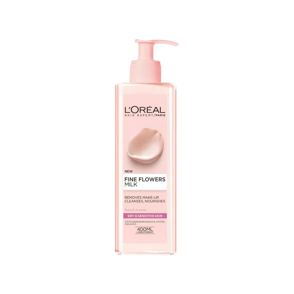 منظف ومزيل مكياج لوريال باريس بالزهور النادرة للبشرة الحساسة | L'Oreal Paris Fine Flowers Cleansing Milk Sensitive Skin