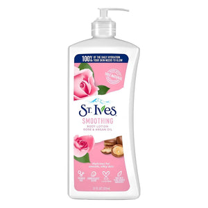 لوشن الجسم المنعم بالورد وزيت الأرجان من سانت ايفز | St. Ives Rose Water and Argan Oil Softening Body Lotion