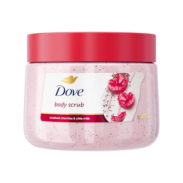 سكراب ومقشر الجسم دوف بكرز وحليب الشيا لنعومة ونضارة البشرة | Dove Body Scrub with Cherry and Chia Milk