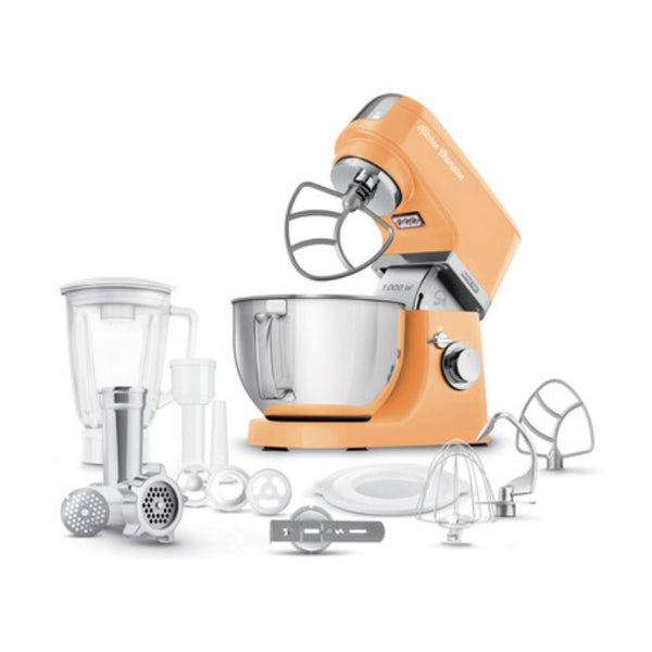 عجانة 4.5 لتر برتقالي خلاط 1.5 لتر ماكينة تقطيع لحم 1000 واط سنكور STM 6353OR-MEG2 Sencor Stand Mixer 4.5L Orange Blender 1.5L Meat Grinder 1000W