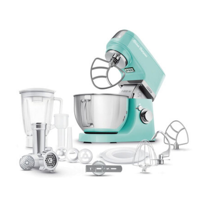 عجانة 4.5 لتر أخضر فاتح خلاط 1.5 لتر ماكينة تقطيع لحم 1000 واط سنكور STM 6351GR-MEG2 Sencor Stand Mixer 4.5L Light Green Blender 1.5L Meat Grinder 1000W