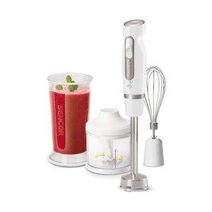 خلاط يدوي أبيض 2 سرعة 6 شفرات مع محضرة طعام سنكور Sencor 2-Speed White Hand Blender with 6 Blades and Food Processor SHB 4460WH-EUE3