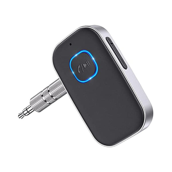 جهاز استقبال بلوتوث 5.0 للسيارة COMSOON Bluetooth 5.0 Receiver for Car, Noise Cancelling Bluetooth AUX Adapter, Bluetooth Music Receiver for Home Stereo/Wired Headphones/Hands-Free Call, 16H Battery Life - Black+Silver