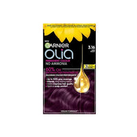 صبغة شعر دائمة من غارنييه أوليا ديب فيوليت خالية من الأمونيا لرائحة لطيفة Garnier Olia Deep Violet Permanent Hair Dye, No Ammonia for A Pleasant Scent, Up To 100% Grey Hair Coverage, Maximum Colour Performance, 60% Oils - 3.16 Deep Violet