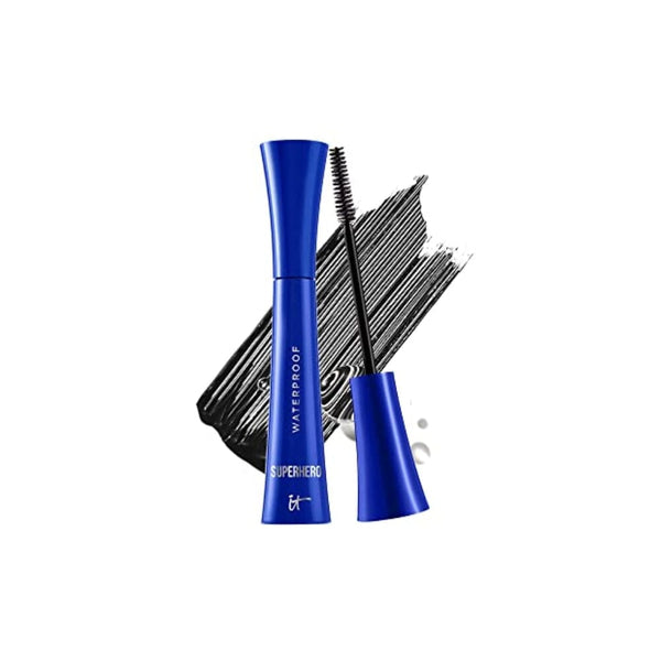 ماسكارا مضادة للماء خارقة من آي تي كوزمتكس IT Cosmetics Superhero Volumizing Waterproof Mascara – 24HR Wear – Resists Sweat & Humidity – Lash-loving Biotin, Peptides & Pro-Vitamin B5 – Super Black, 0.3 fl oz