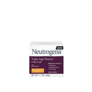 مرطب الوجه اليومي المضاد للشيخوخة من نيوتروجينا Neutrogena Triple Age Repair Anti-Aging Daily Facial Moisturizer with SPF 25 Sunscreen & Vitamin C, Firming Anti-Wrinkle Face & Neck Cream for Dark Spots, Glycerin & Shea Butter, 1.7 oz