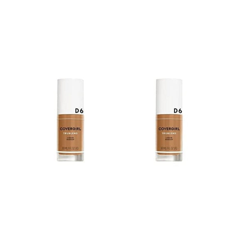 كريم أساس سائل تروبلند من كوفرجيرل COVERGIRL truBlend Liquid Foundation Makeup Toasted Almond D6, 1 oz (Pack of 2)