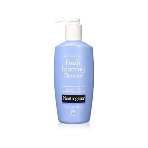 منظف الوجه ومزيل المكياج من نيوتروجينا  Neutrogena Fresh Foaming Facial Cleanser & Makeup Remover with Glycerin, Oil-, Soap- & Alcohol-Free Daily Face Wash Removes Dirt, Oil & Waterproof Makeup, Non-Comedogenic & Hypoallergenic, 6.7 fl. oz (Pack of 2)