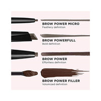 قلم حواجب عالمي - يحاكي مظهر الشعر الحقيقي IT Cosmetics Brow Power Micro, Universal Taupe - Universal Eyebrow Pencil - Mimics the Look of Real Hair - Budge-Proof Formula - Built-in Spoolie - 0.017 oz