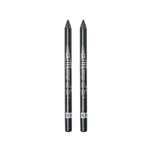 قلم كحل كاجال مقاوم للماء من ريميل سكاندال آيز Rimmel Scandaleyes Waterproof Kohl Kajal Liner, Sparkling Black, 0.04 oz, Pack of 2