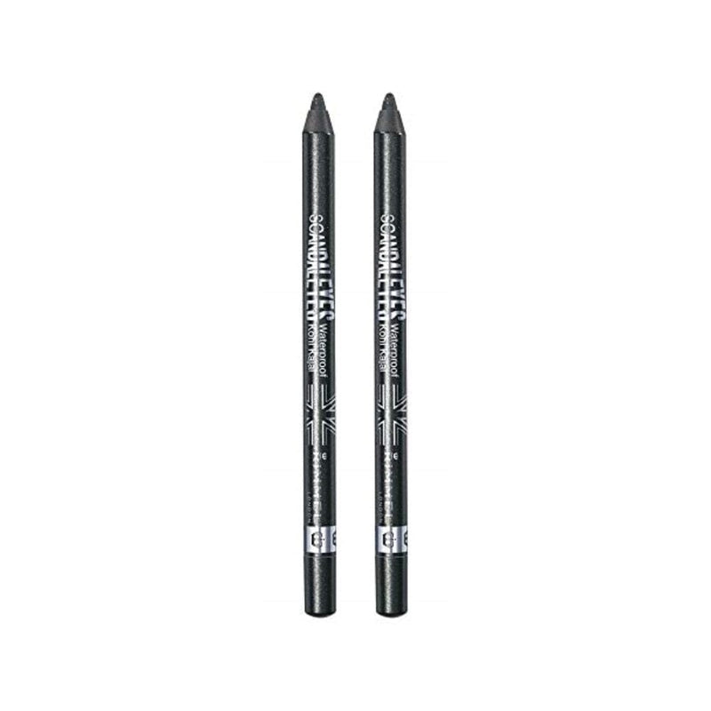 قلم كحل كاجال مقاوم للماء من ريميل سكاندال آيز Rimmel Scandaleyes Waterproof Kohl Kajal Liner, Sparkling Black, 0.04 oz, Pack of 2