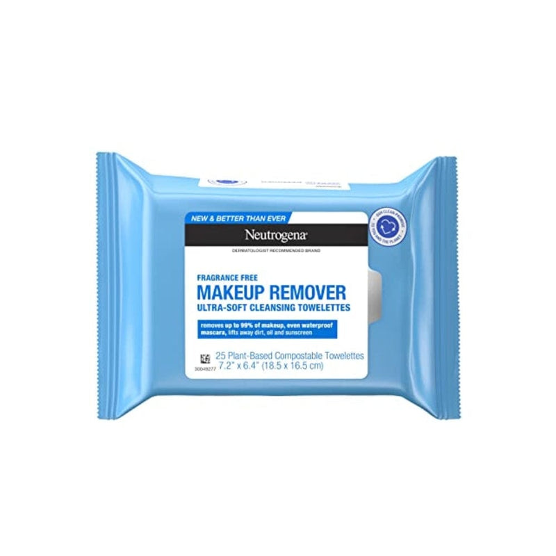 مناديل تنظيف ومزيل المكياج من نيوتروجينا Neutrogena Makeup Remover Cleansing Towelettes, Fragrance Free, 25 ct