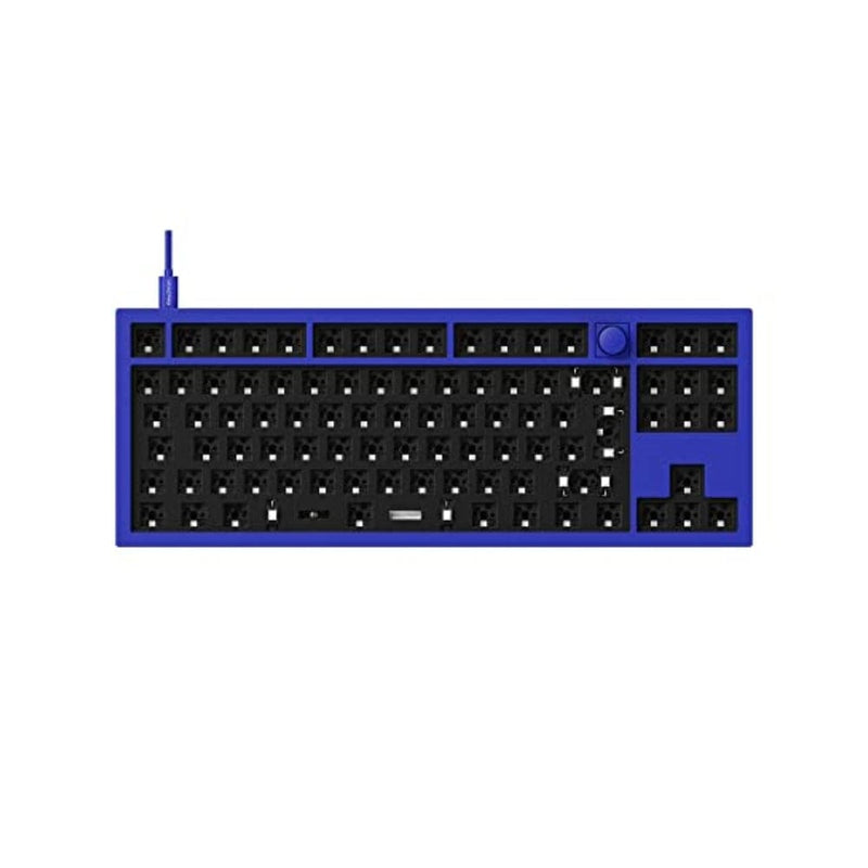 لوحة مفاتيح ميكانيكية مخصصة سلكية Keychron Q3 Barebone ISO Knob Version, QMK/VIA Wired Custom Mechanical Keyboard, Full Aluminum Hot-swappable Tenkeyless Layout Double-Gasket DIY Kit, Programmable Macro for Mac Windows Linux - Blue