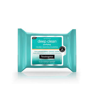 نيوتروجينا مناديل تنظيف ميسيلار ديب كلين Neutrogena Deep Clean Purifying Micellar Cleansing Towelettes Ea 25 count