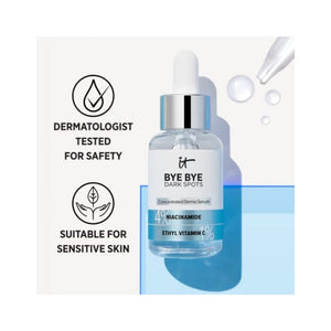 يقلل بشكل واضح من البقع الداكنة ويحسن وضوح البشرة IT Cosmetics Bye Bye Dark Spots 4% Niacinamide Serum - Visibly Reduces Dark Spots & Improves Skin Clarity In 8 Weeks - With 1% Ethyl Vitamin C - For All Skin Types - 1 fl oz