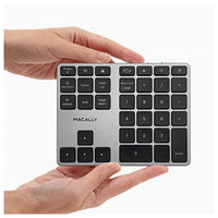 لوحة أرقام بلوتوث لأجهزة الكمبيوتر المحمول من ماكالي Macally Bluetooth Number Pad for Laptop - Slim Aluminum Design - Rechargeable Wireless Numeric Keypad - 35 Key Numpad Keyboard for Data Entry - for MacBook Pro/Air, iPad, iPhone, iOS, PC, Android