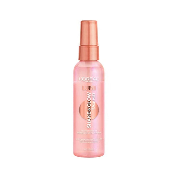 لوريال باريس رذاذ مرطب ومهدئ للوجه إعداد وتثبيت المكياج L'Oreal Paris Makeup LUMI Shake and Glow Dew Mist, Hydrating and Soothing Face Mist, Prep and Set Makeup, Energizes Skin with a Healthy Boost of Hydration, Natural Finish, 3 fl; oz.