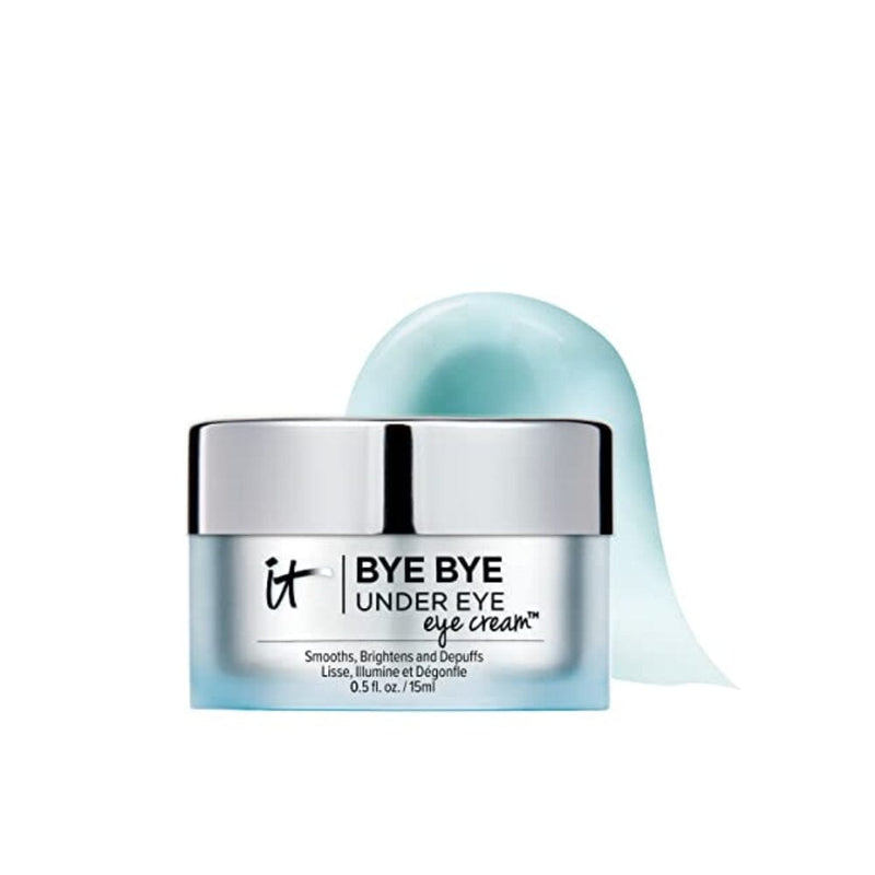 كريم آي تي كوزمتيكس باي باي تحت العين - IT Cosmetics Bye Bye Under Eye Eye Cream - Hydrating, Quick-Absorbing Formula - Smooths The Look Of Fine Lines & Wrinkles, Visibly Brightens Dark Circles - With Hyaluronic Acid - 0.5 Fl Oz