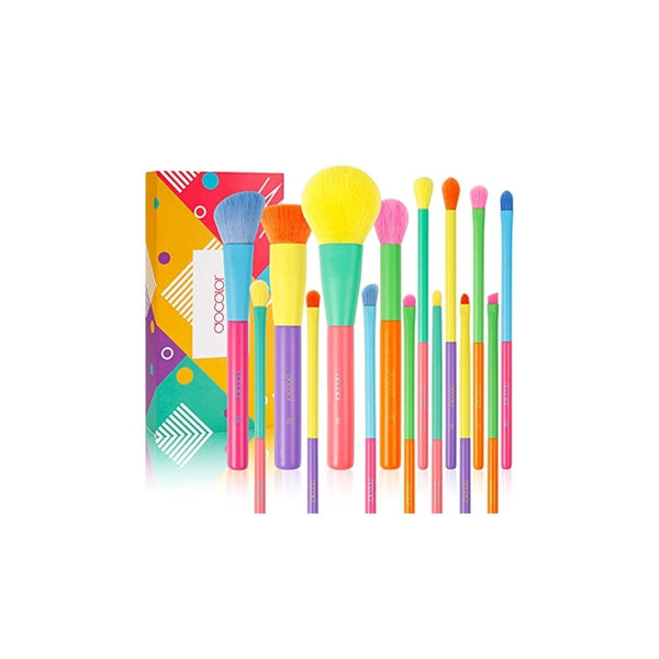 مجموعة فرش مكياج 15 قطعة Docolor Makeup Brushes 15Pcs Colourful Makeup Brush Set Premium Gift Synthetic Face Powder Kabuki Foundation Contour Blush Concealers Eye Shadow Blending Professional Make Up Brush Kit - Dream of Color