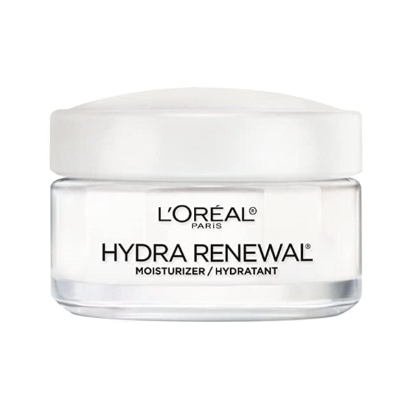 مرطب للوجه من لوريال باريس للعناية بالبشرة مع فيتامين ب 5 للبشرة الجافة والحساسة L'Oreal Paris Skincare Hydra-Renewal Face Moisturizer with Pro-Vitamin B5 for Dry Sensitive Skin, All-Day Hydration, 1.7 Oz