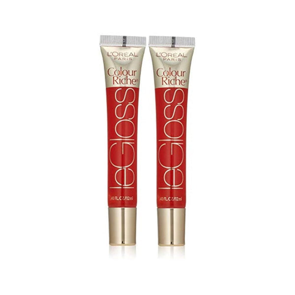 ملمع شفاه لوريال كولور ريتش لو جلوس - ريد رافيش (عبوة من قطعتين) L'Oreal Colour Riche LeGloss Lip Gloss - Red Ravish (Pack of 2)