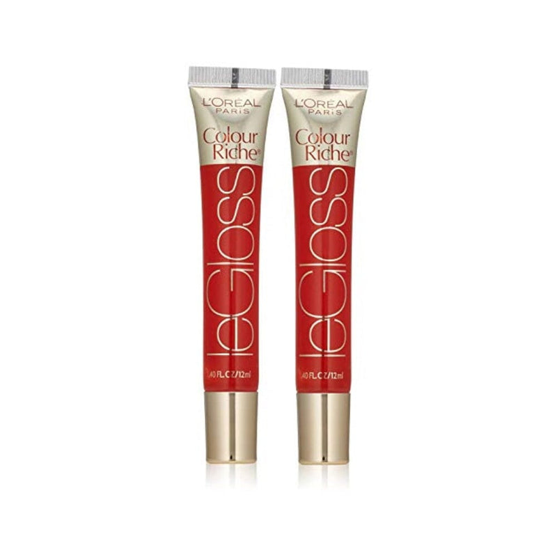 ملمع شفاه لوريال كولور ريتش لو جلوس - ريد رافيش (عبوة من قطعتين) L'Oreal Colour Riche LeGloss Lip Gloss - Red Ravish (Pack of 2)
