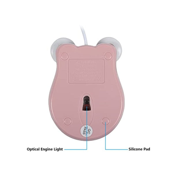 ماوس سلكي لطيف على شكل ضفدع OTYSRH Wired Mouse Cute Animal Cartoon Pink Frog Shaped Mouse Small USB Corded Optical Mouse 1600 DPI Portable Travel Mini Mice for Computer/PC/Laptop/Tablet/Mac for Kids/Girls/Adults