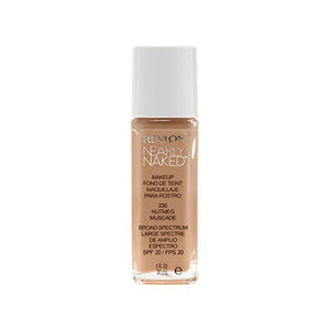 كريم أساس نيرلي نيكيد SPF 20 من ريفلون نتميج 30 مل Nearly Naked Foundation SPF 20 by Revlon Nutmeg 30ml