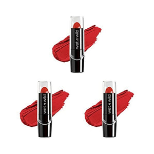 أحمر شفاه مرطب للشفاه من ويت أند وايلد سيلك wet n wild Silk Finish Lipstick, Hydrating Lip Color, Rich Buildable Color, Cherry Frost Red (Pack of 3)