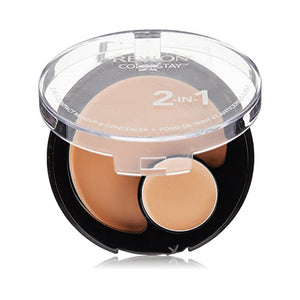 ريفلون كولورستاي 2 في 1 كومباكت ميك اب وكونسيلر بيج متوسط Revlon ColorStay 2-in-1 Compact Makeup & Concealer, Medium Beige