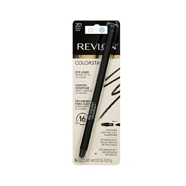 ريفلون قلم تحديد العيون كولورستاي أسود Revlon ColorStay Eyeliner Pencil, Black [201], 0.01 oz (Pack of 4)
