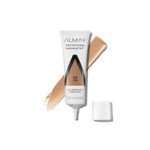 صبغة كريم أساس سائل مرطب من ألماي Almay Hydrating Liquid Foundation Tint, Lightweight with Light Coverage, Naturally Dewy Finish, Hypoallergenic, Dermatologist Tested, Fragrance Free, 140 Tan, 0.94 fl oz.