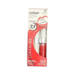 أحمر شفاه طوال اليوم أحمر حار [517] 1 قطعة (عبوة من قطعتين) CoverGirl Outlast All Day Lipcolor, Red Hot [517] 1 ea (Pack of 2)