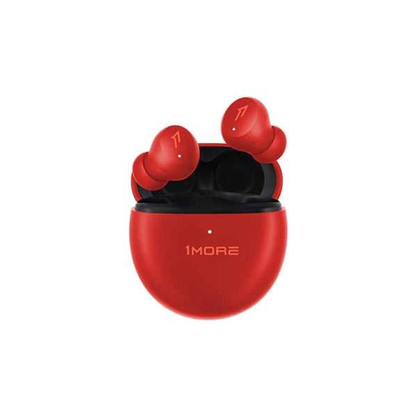 سماعات أذن صغيرة هايبرد لإلغاء الضوضاء النشطة ، 1MORE ComfoBuds Mini Hybrid Active Noise Cancelling Earbuds, in-Ear Headphones with Stereo Sound, Bluetooth 5.2 Headset with 4 Mics, Clear Calls, Wireless Charging, Soothing Sound, Waterproof, Red