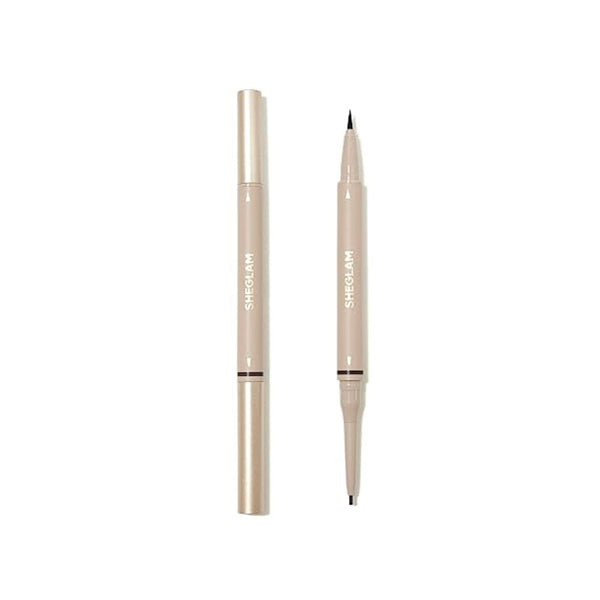 أقلام حواجب مزدوجة الجوانب كريم مكياج مقاوم للماء يدوم طويلاً - شوكولاتة SHEGLAM Dual-Sided Eyebrow Pencils Cream Waterproof Long Lasting Eye brow Pen Makeup - Chocolate