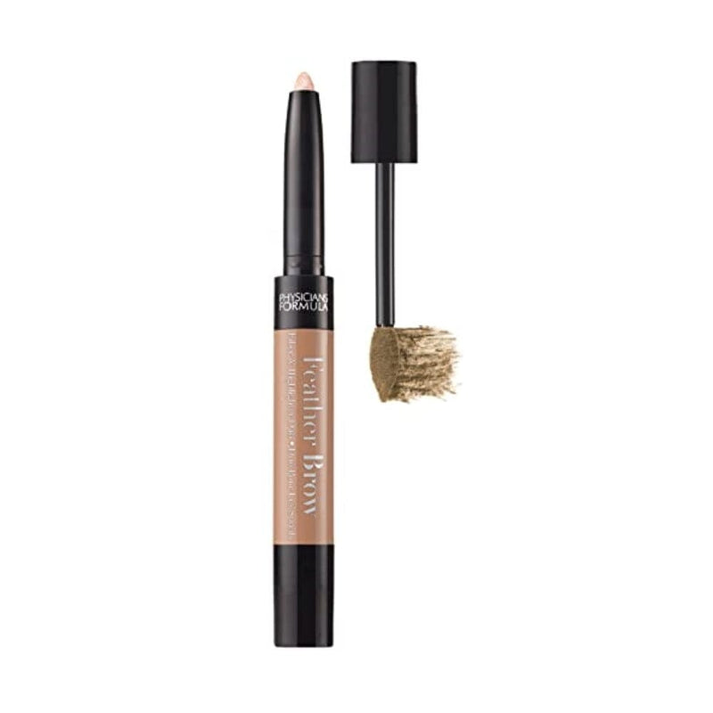 فيزيشنز فورميولا أي بوستر فيذر براو فايبر آند هايلايتر ثنائي  بني فاتح Physicians Formula Eye Booster Feather Brow Fiber & Highlighter Duo, Light Brown, 0.04 Ounce