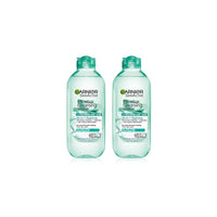 ماء ميسيلار مع حمض الهيالورونيك Garnier SkinActive Micellar Water with Hyaluronic Acid, Facial Cleanser & Makeup Remover, 13.5 Fl Oz (400mL), 2 Count (Packaging May Vary)