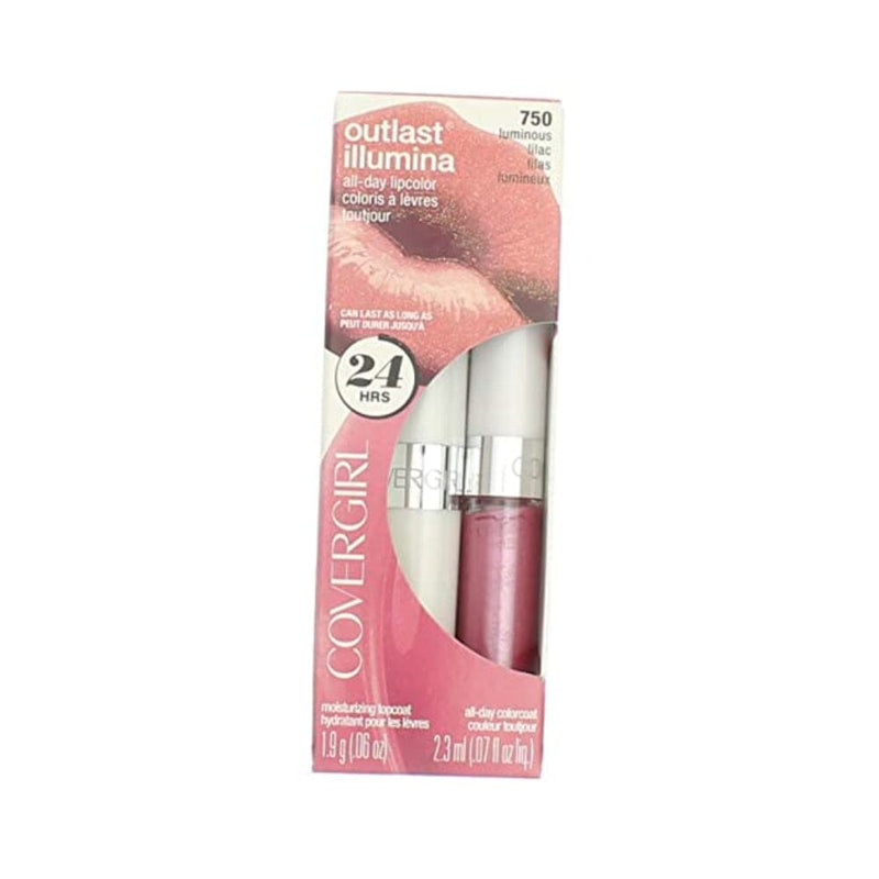 يدوم طوال اليوم - أرجواني مضيء [750] 1 ea (عبوة من 4 قطع) CoverGirl Outlast All Day Lipcolor, Luminous Lilac [750] 1 ea (Pack of 4)